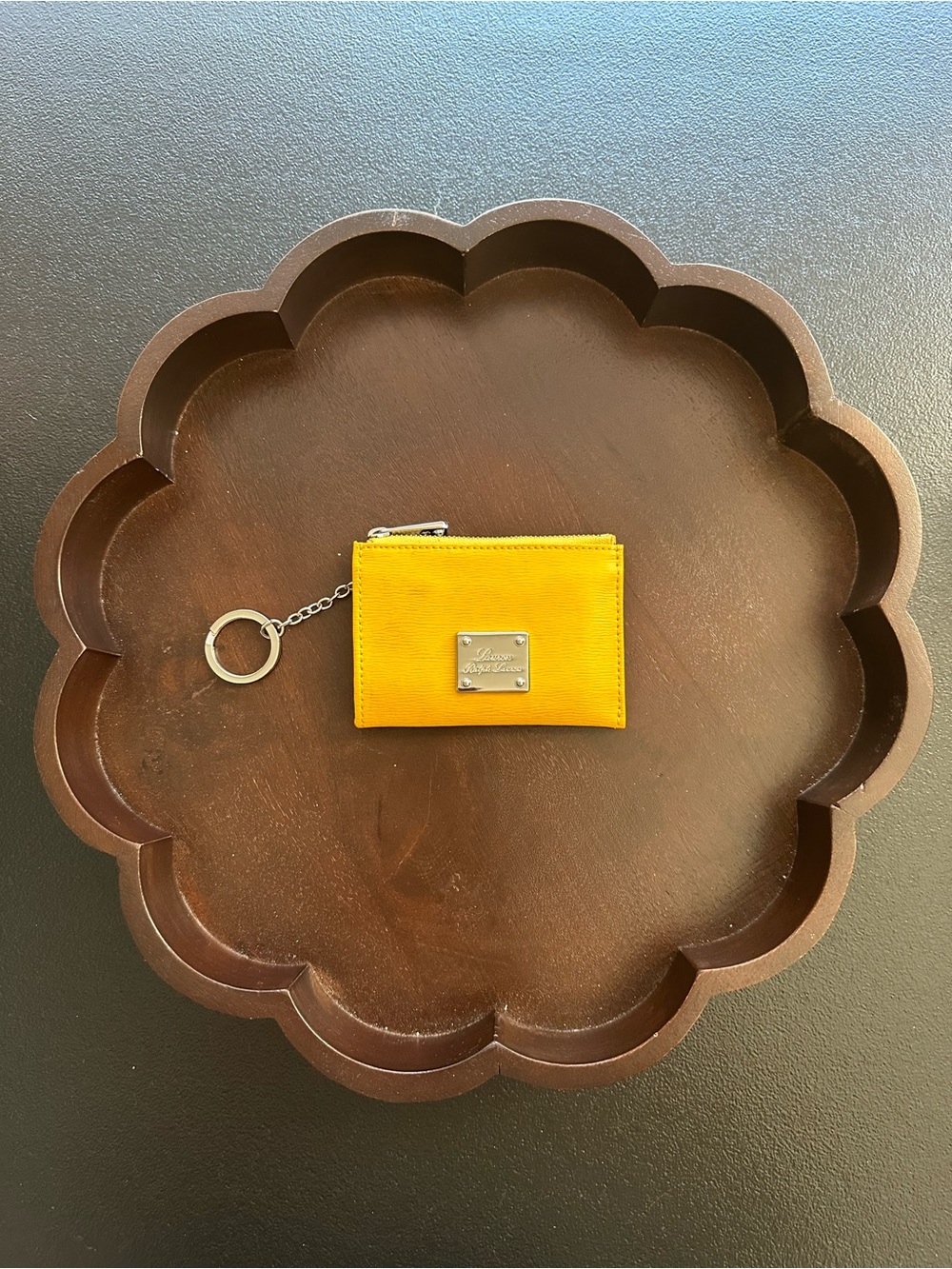 Women’s Lauren Ralph Lauren Yellow Zip Credit Card Holder & Keychain